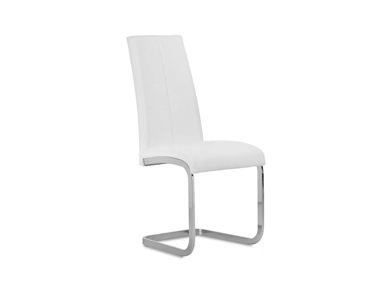 Pack de 4 sillas de comedor Smile estructura metálica símil piel blanco Adec