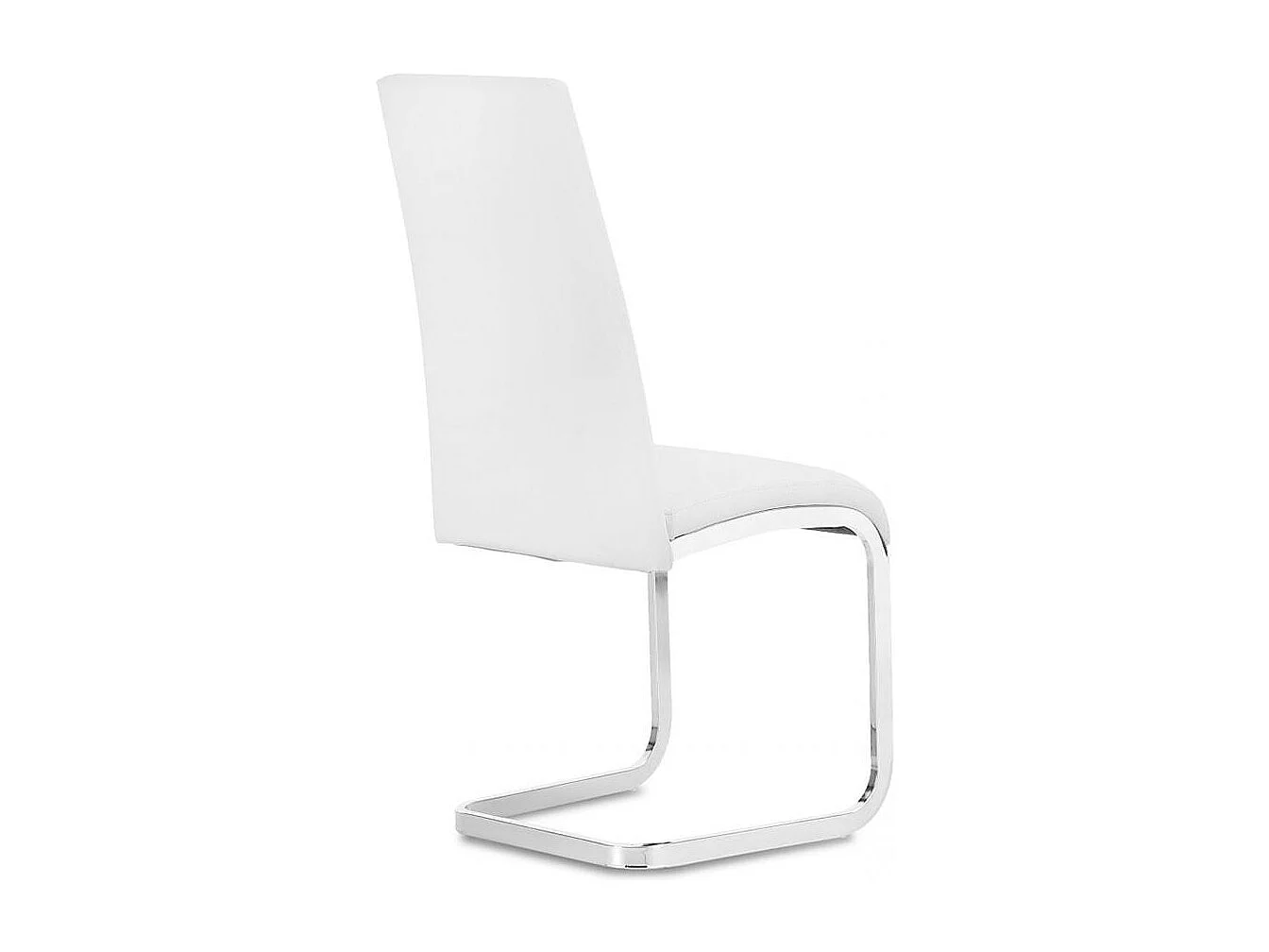 Pack de 4 sillas de comedor Smile estructura metálica símil piel blanco Adec