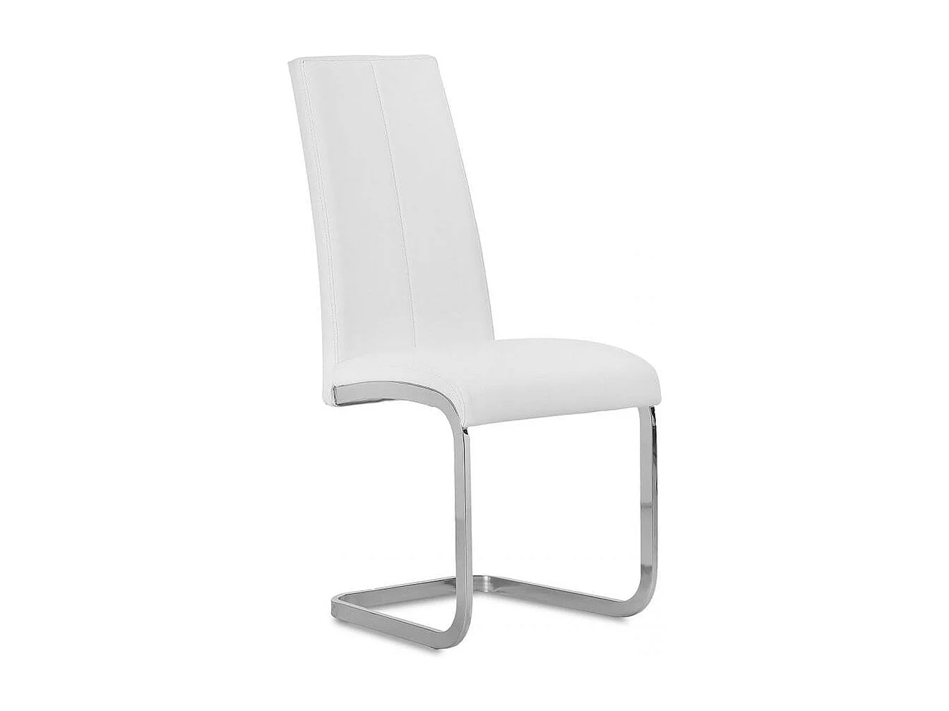 Pack de 4 sillas de comedor Smile estructura metálica símil piel blanco Adec