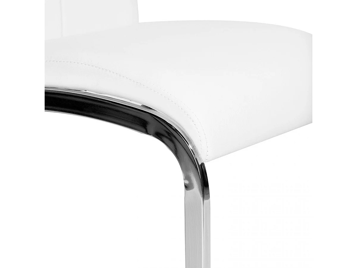 Pack de 4 sillas de comedor Smile estructura metálica símil piel blanco Adec