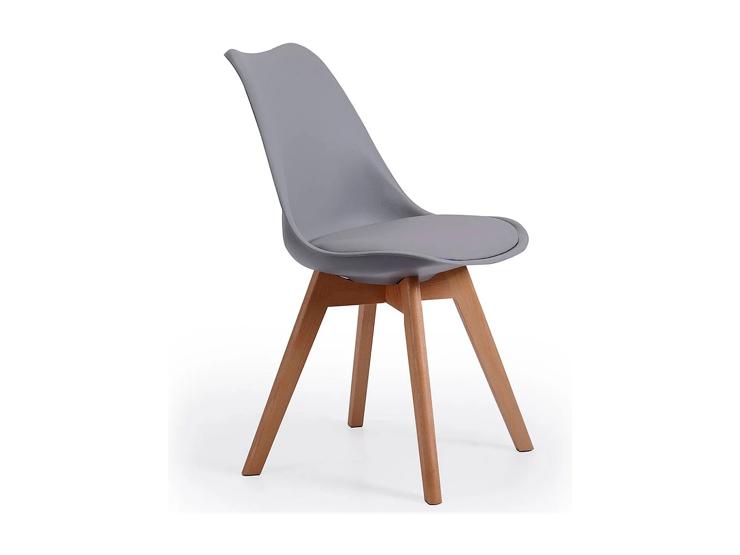 Pack de 4 sillas de comedor Bistro estilo nórdico gris Adec