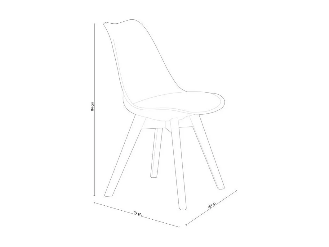 Pack de 4 sillas de comedor Bistro estilo nórdico gris Adec