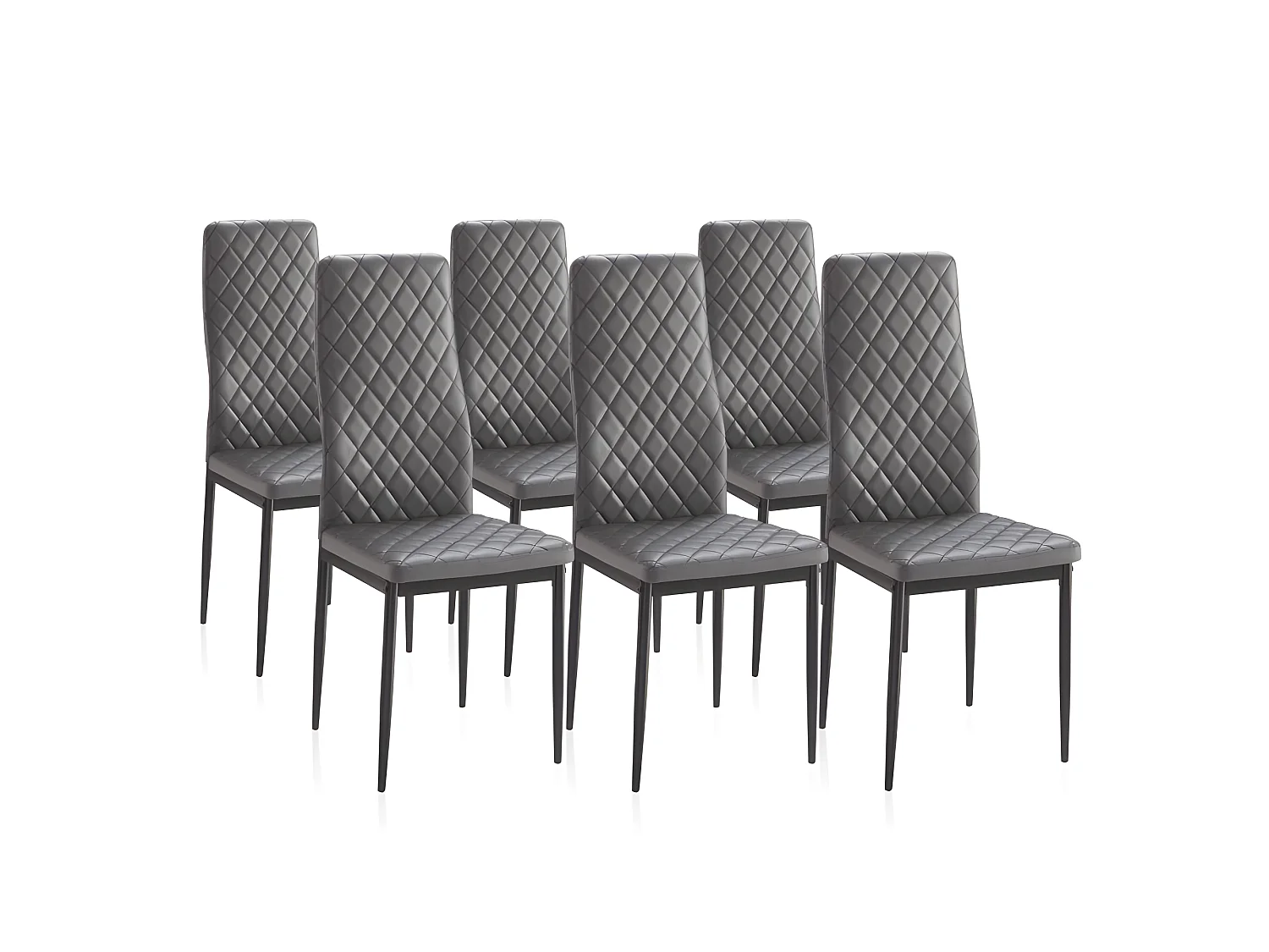 Pack 6 sillas de comedor Lacey Tejido Gris