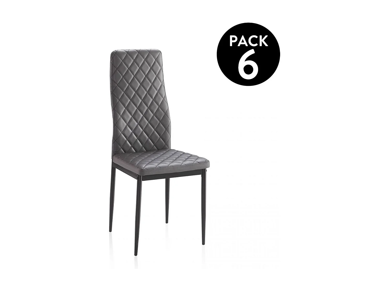 Pack 6 sillas de comedor Lacey Tejido Gris