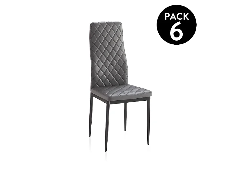 Pack 6 sillas de comedor Lacey Tejido Gris