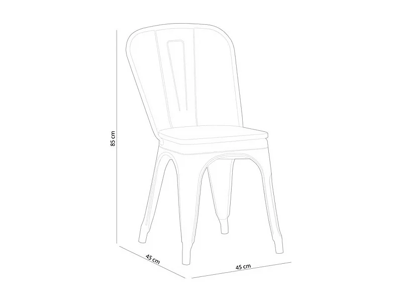 Pack de 4 sillas Tolix negro 85x45x45 cm Adec