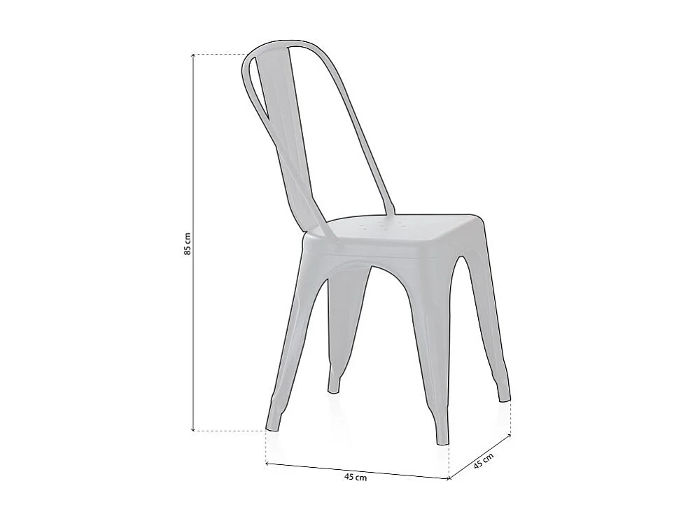 Pack de 4 sillas Tolix negro 85x45x45 cm Adec