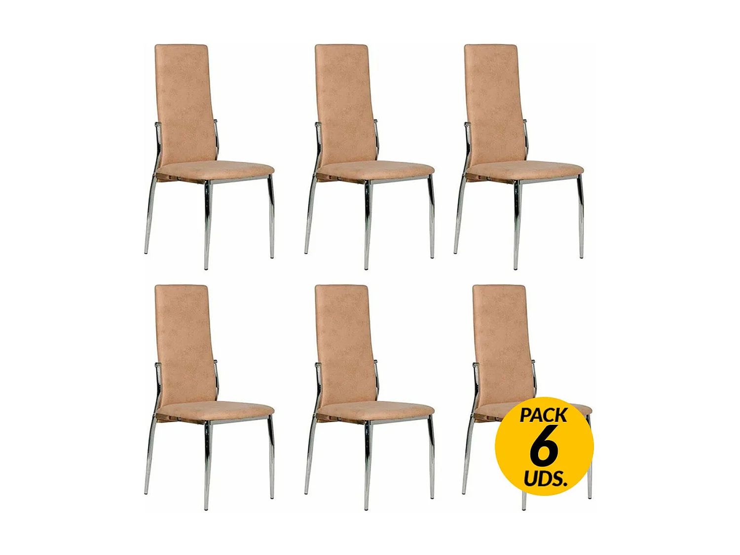 Pack 6 sillas Sakura Jarama beige 110x43x53 cm