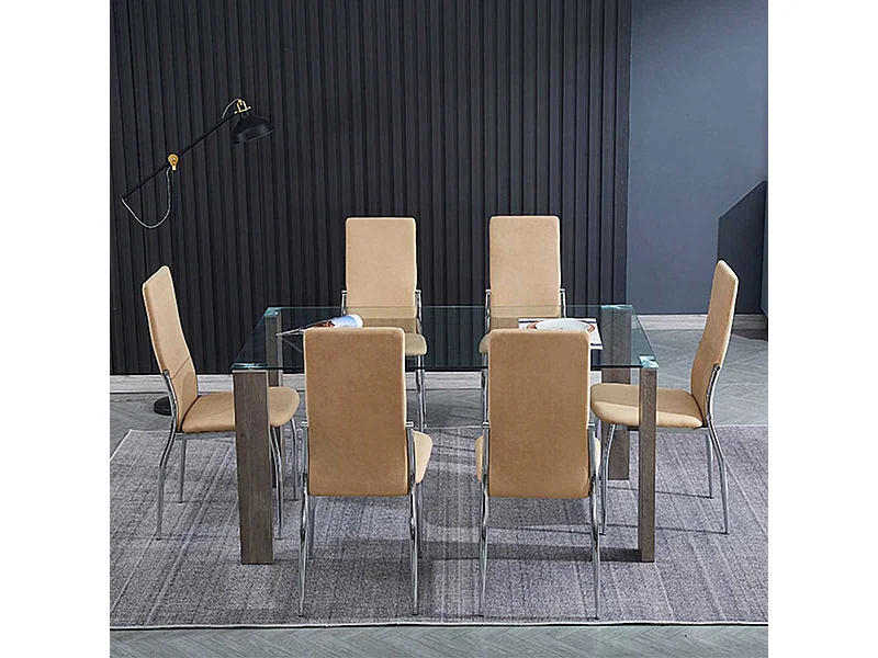 Pack 6 sillas Sakura Jarama beige 110x43x53 cm