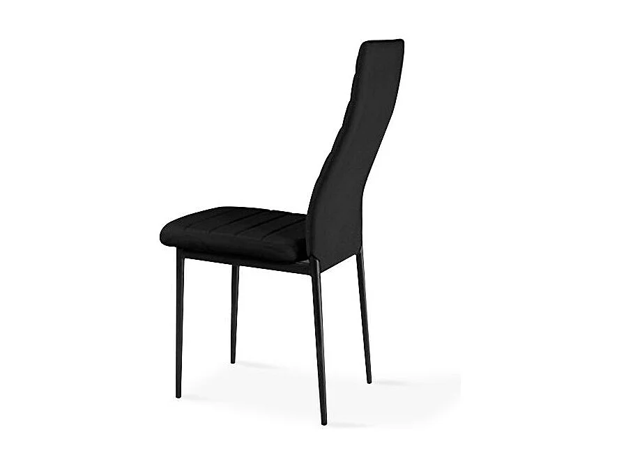 Pack 6 sillas de comedor símil piel Emi Negro