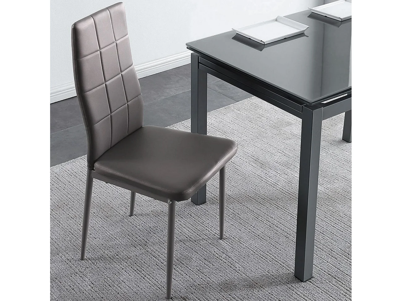 Conjunto de 4 cadeiras de jantar Laia Gris oscuro