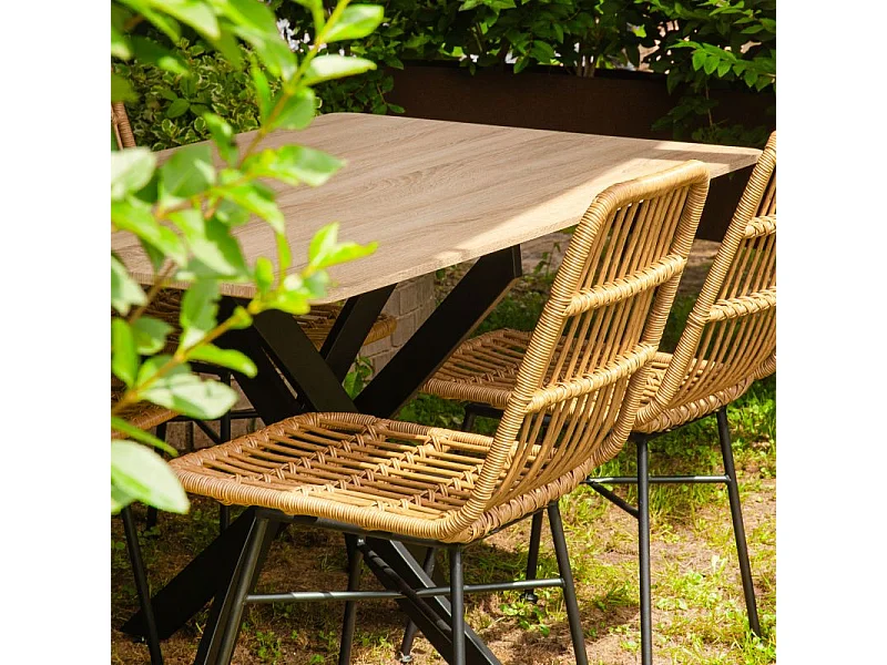 Pack 4 sillas de comedor Malai Rattan - Negro