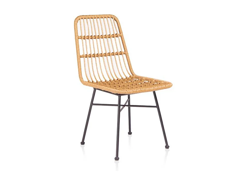 Pack 4 sillas de comedor Malai Ratán - Negro