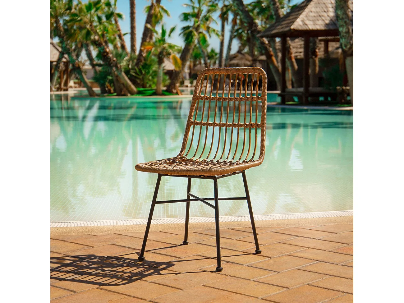 Pack 4 sillas de comedor Malai Ratán - Negro