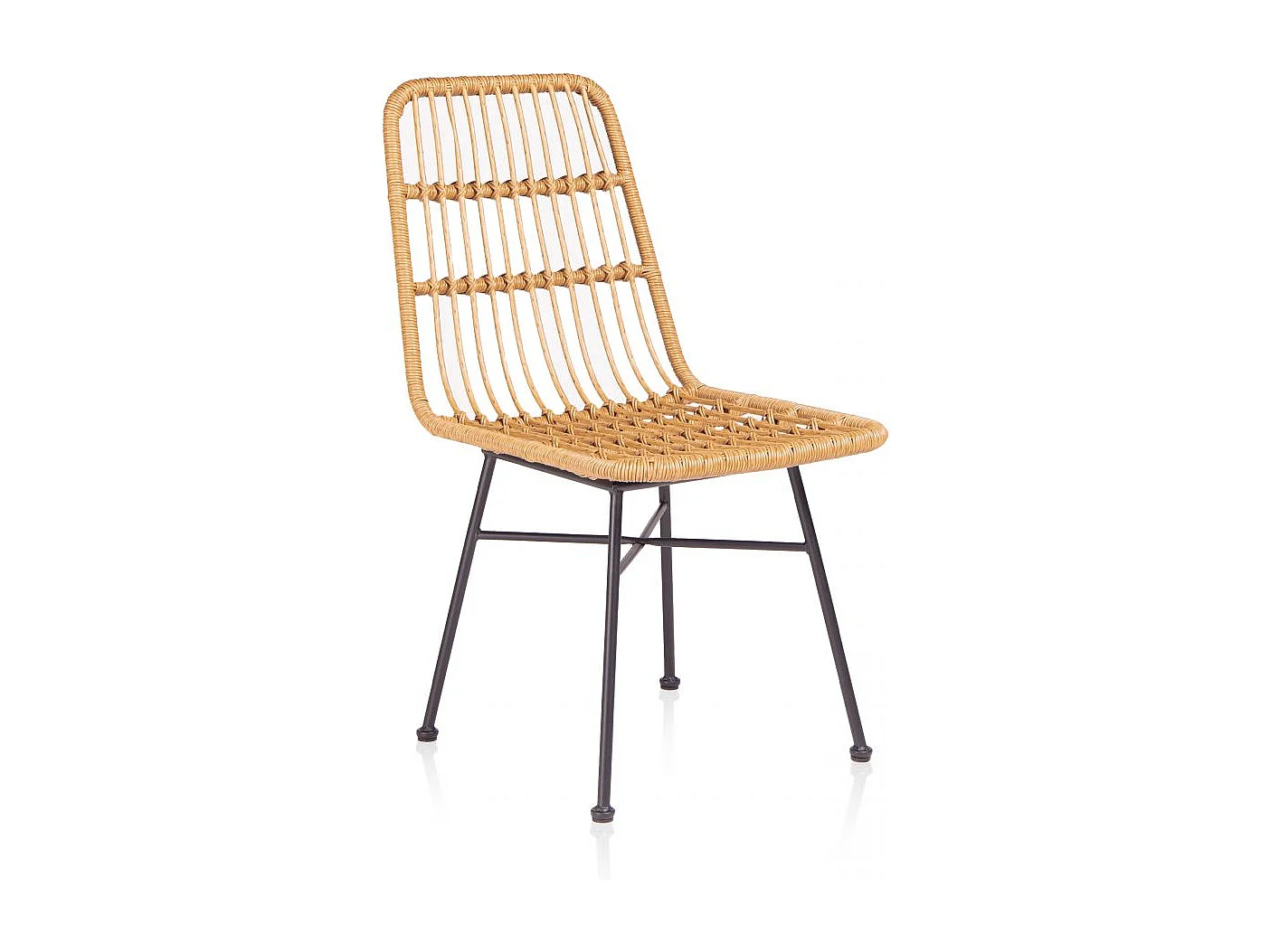 Pack 4 sillas de comedor Malai Ratán - Negro