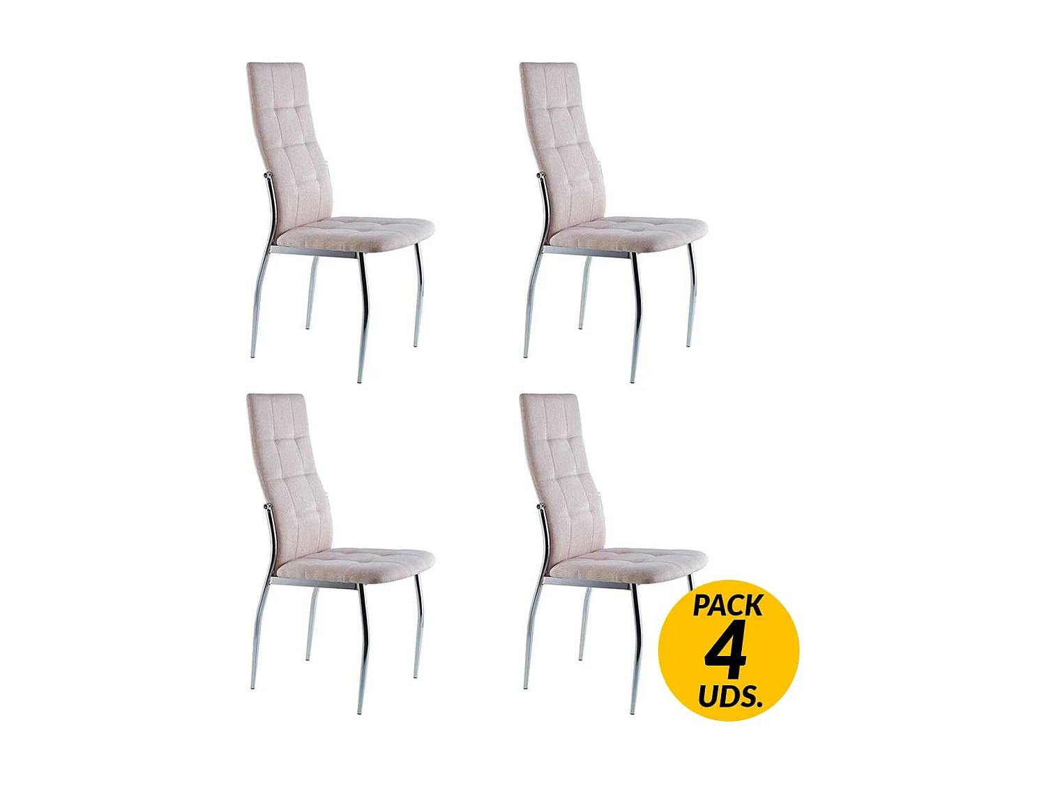 Pack de 4 sillas de comedor Diana beige Adec