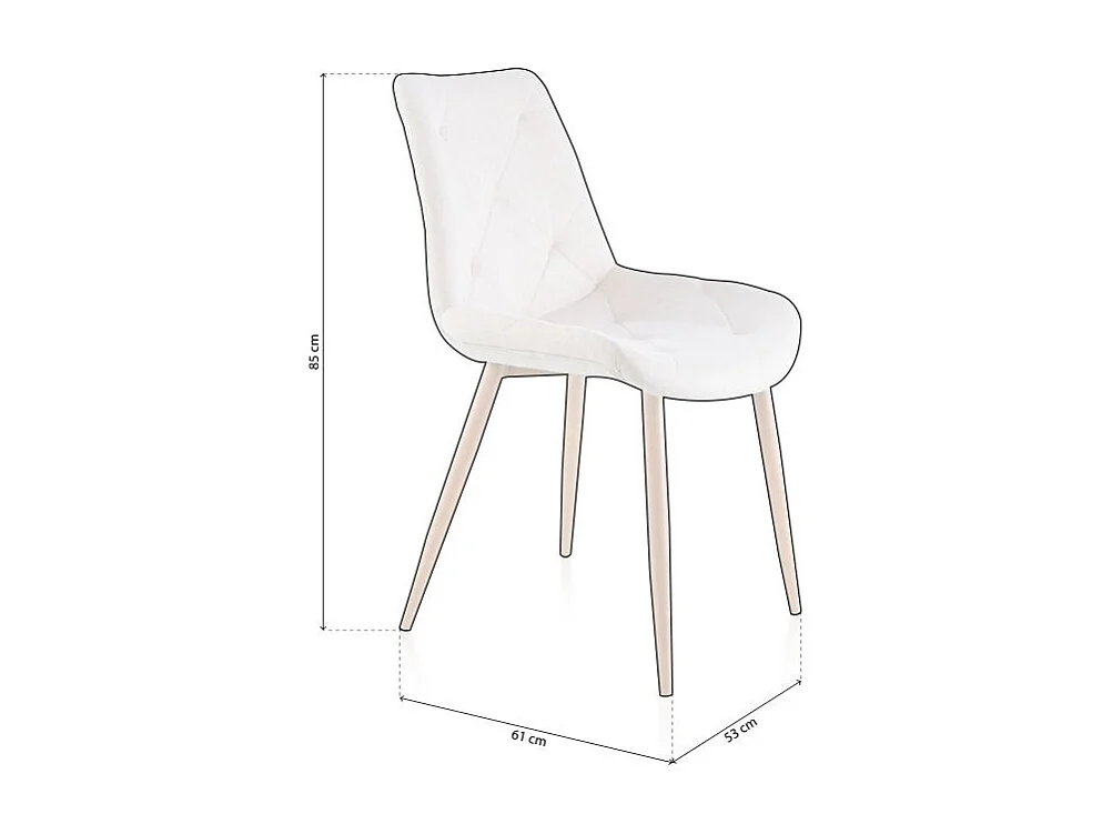Pack de 4 sillas Marlene tejido tapizado beige/oak Adec