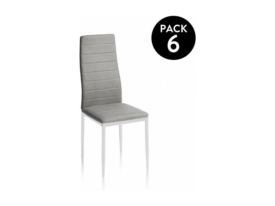 Pack 6 sillas de comedor Yuri Gris oscuro–Blanco