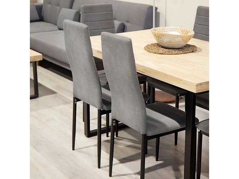 Pack 6 sillas de comedor Yuri Gris Oscuro - Negro