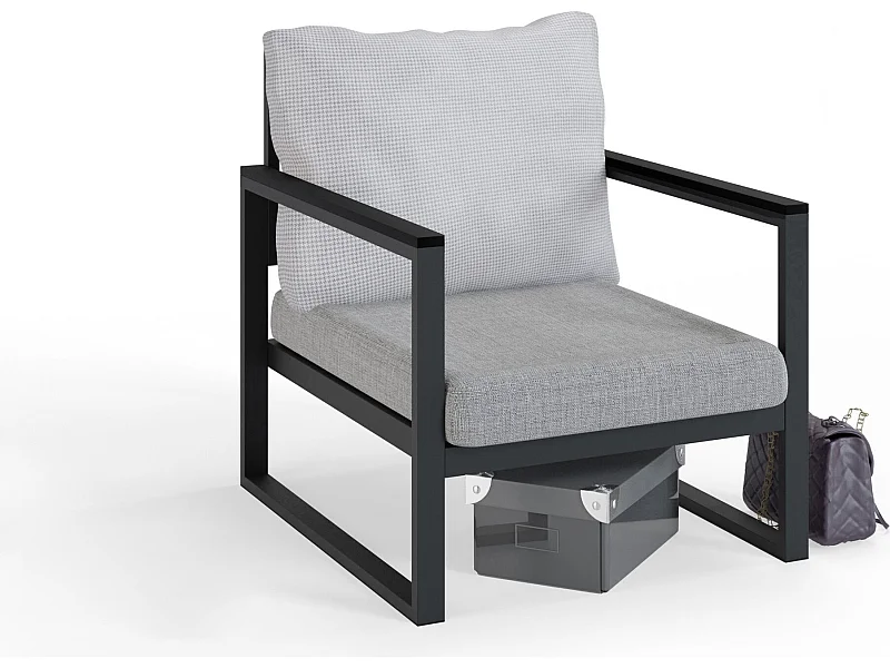 Fauteuil de jardin Anthracite-Gris 74x65x75