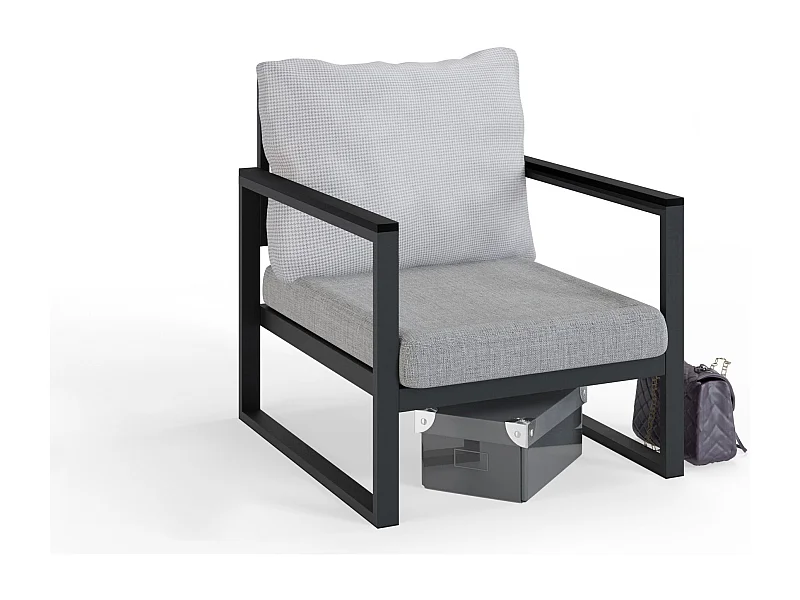 Fauteuil de jardin Anthracite-Gris 74x65x75