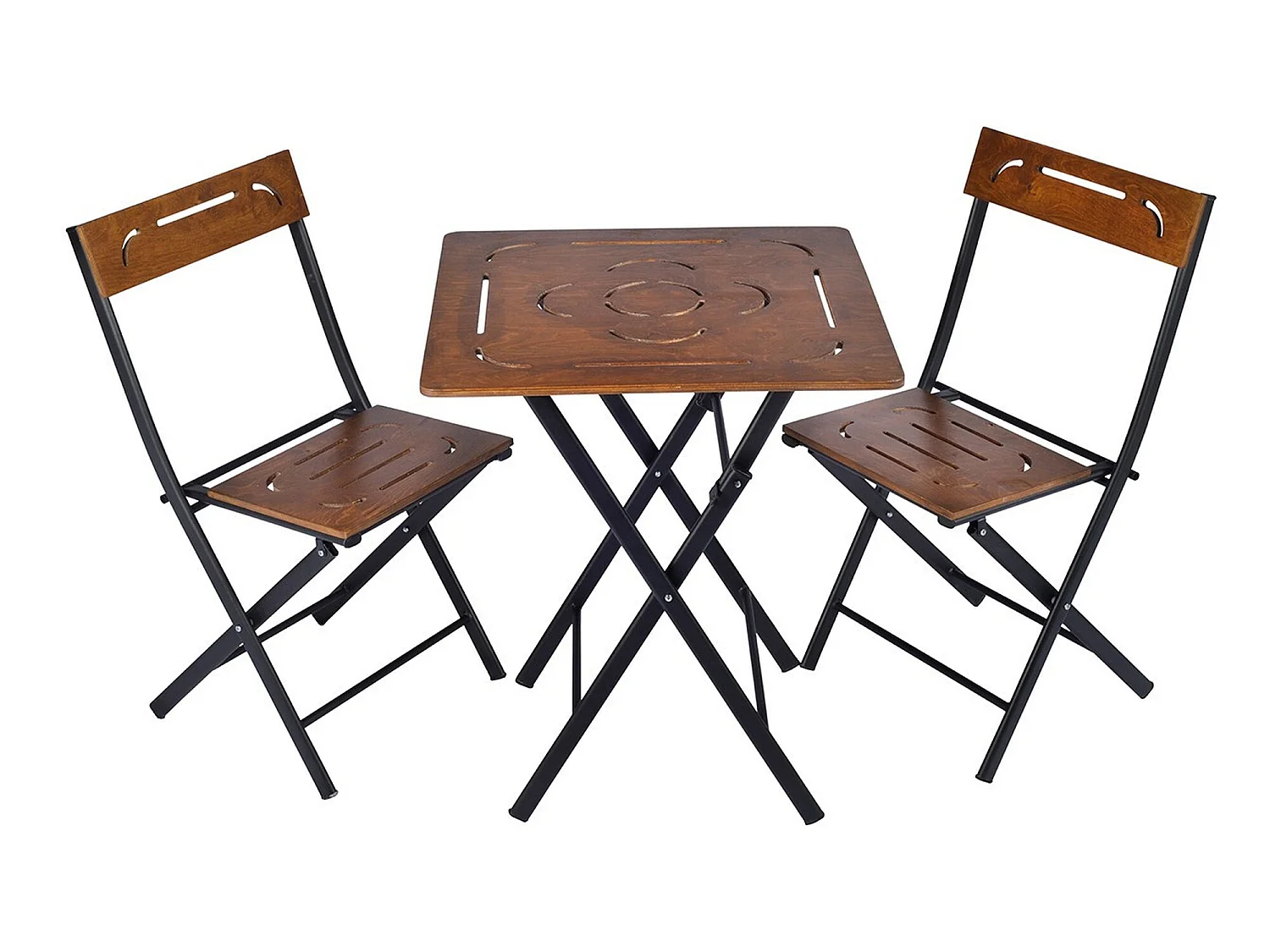 Ensemble de table et chaises de jardin MDF (3 pièces) 60x73x60