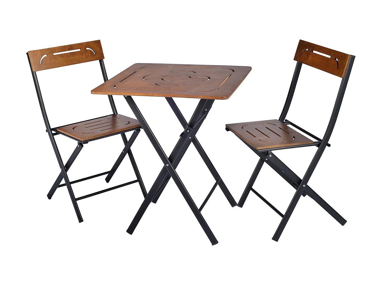 Ensemble de table et chaises de jardin MDF (3 pièces) 60x73x60