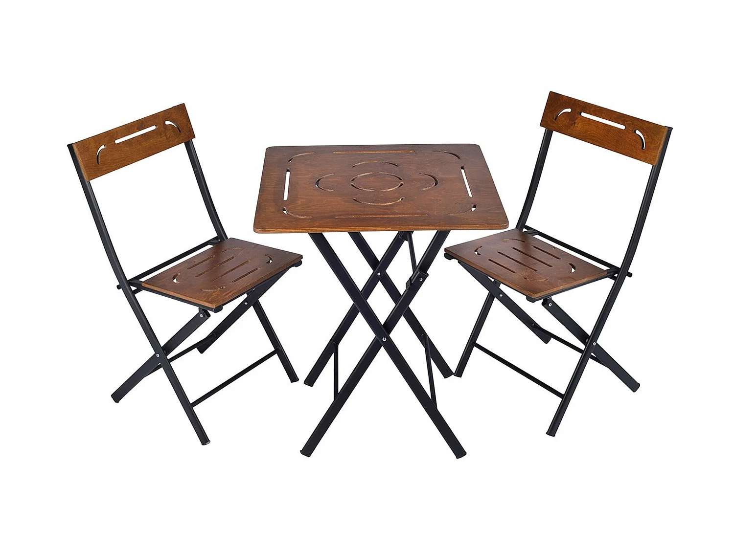 Ensemble de table et chaises de jardin MDF (3 pièces) 60x73x60