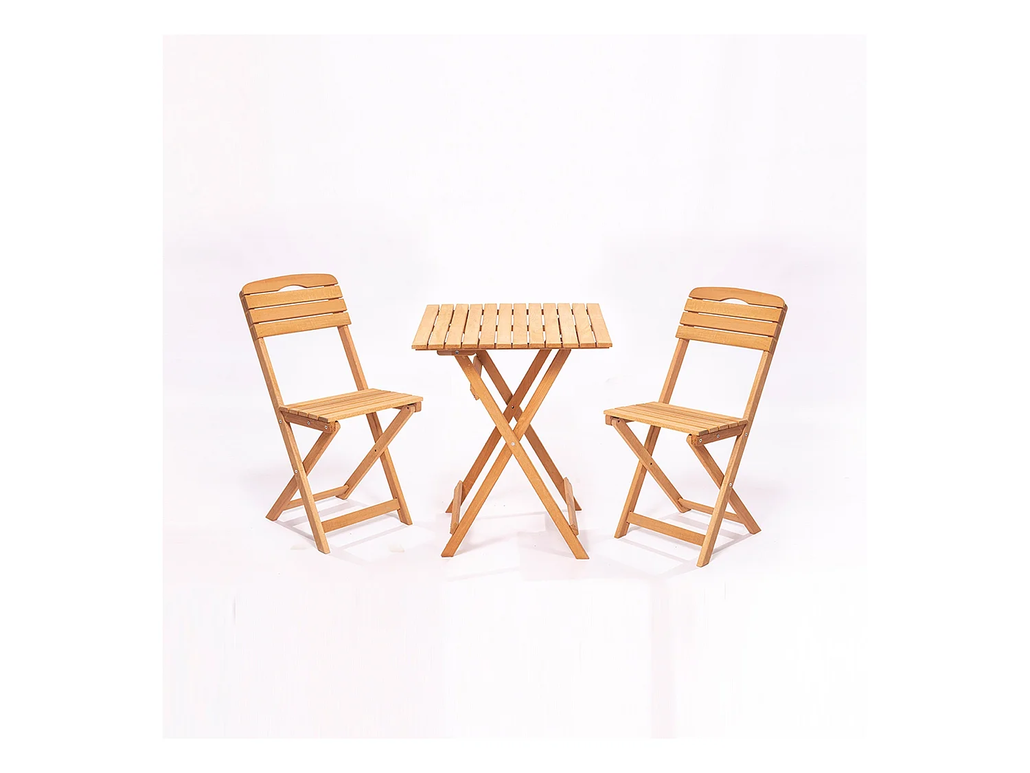Ensemble table et chaises de jardin marron 80x72x60