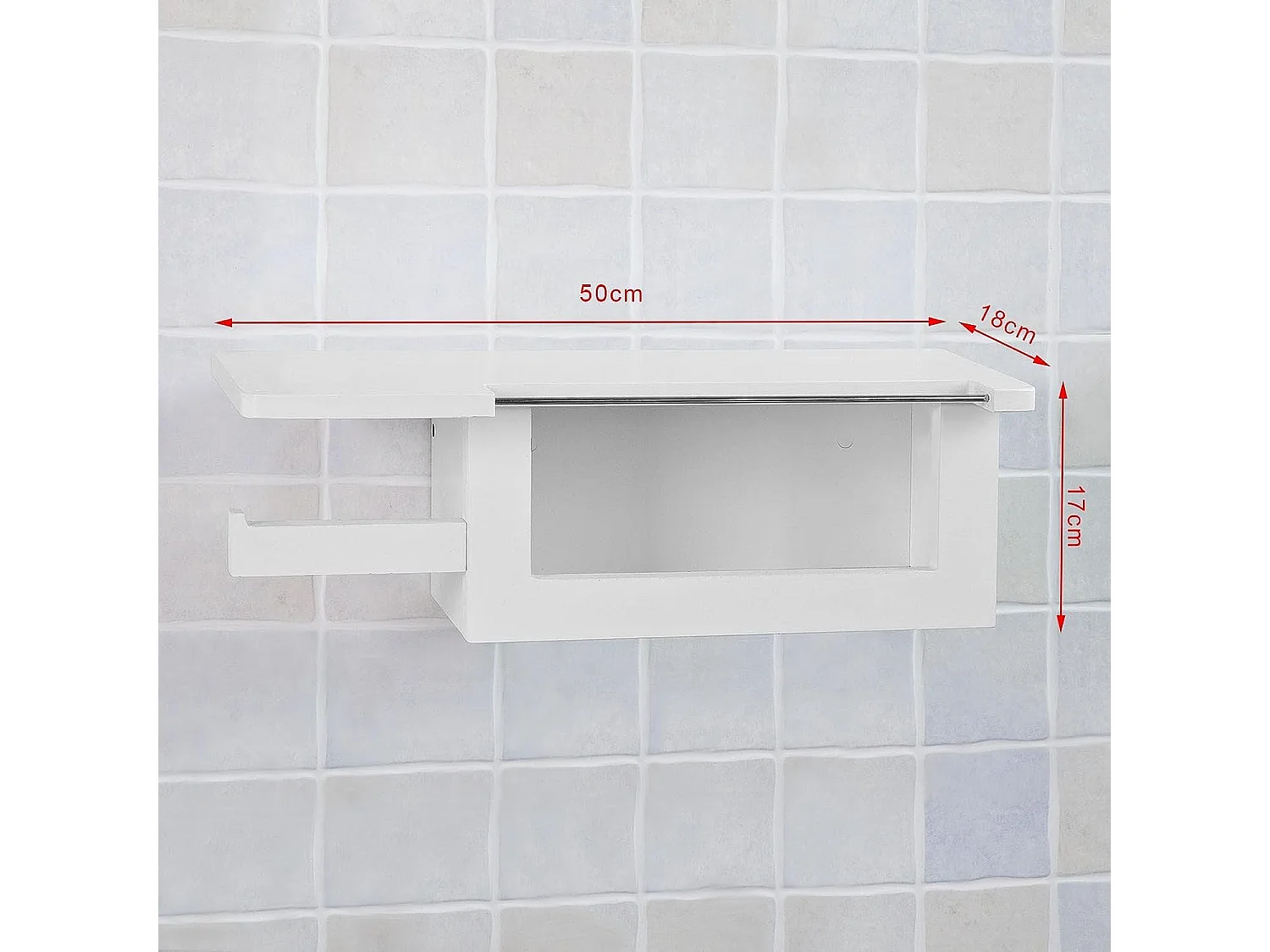 Dérouleur Papier Toilette Distributeur WC Porte Papier mural avec support pour déposer, FRG175-W