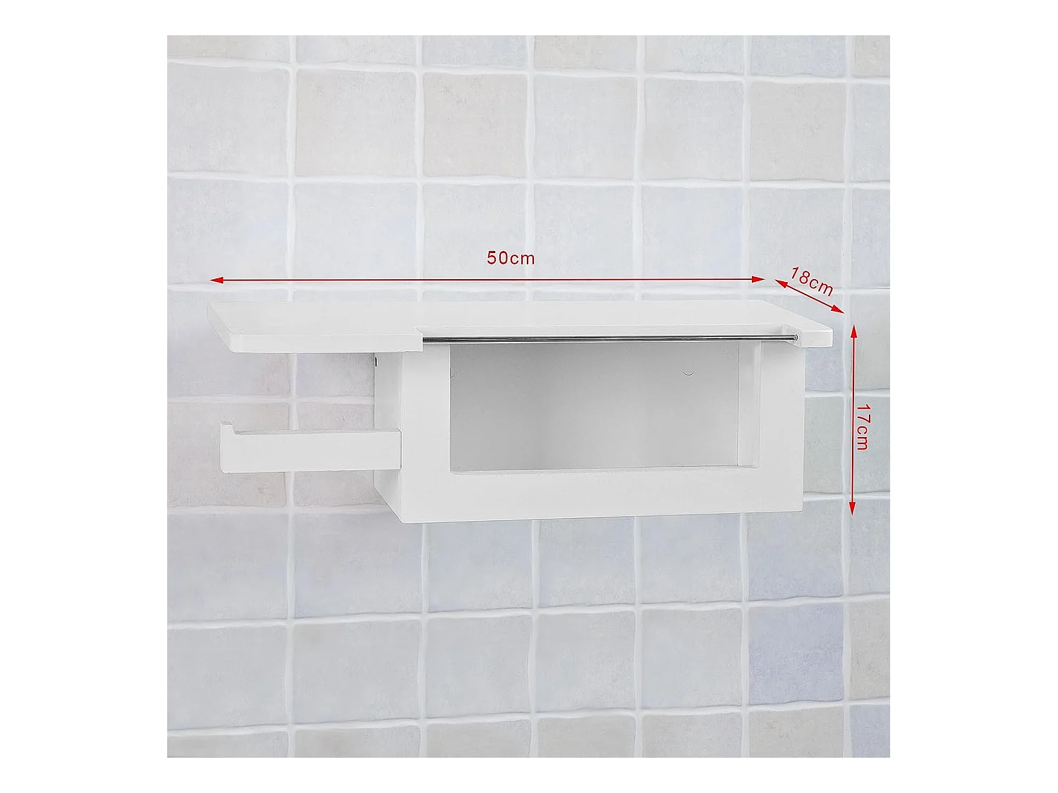 SoBuy FRG175-W Toiletrolhouder Toiletpapierhouder Toiletpapier Legplank voor tijdschriften