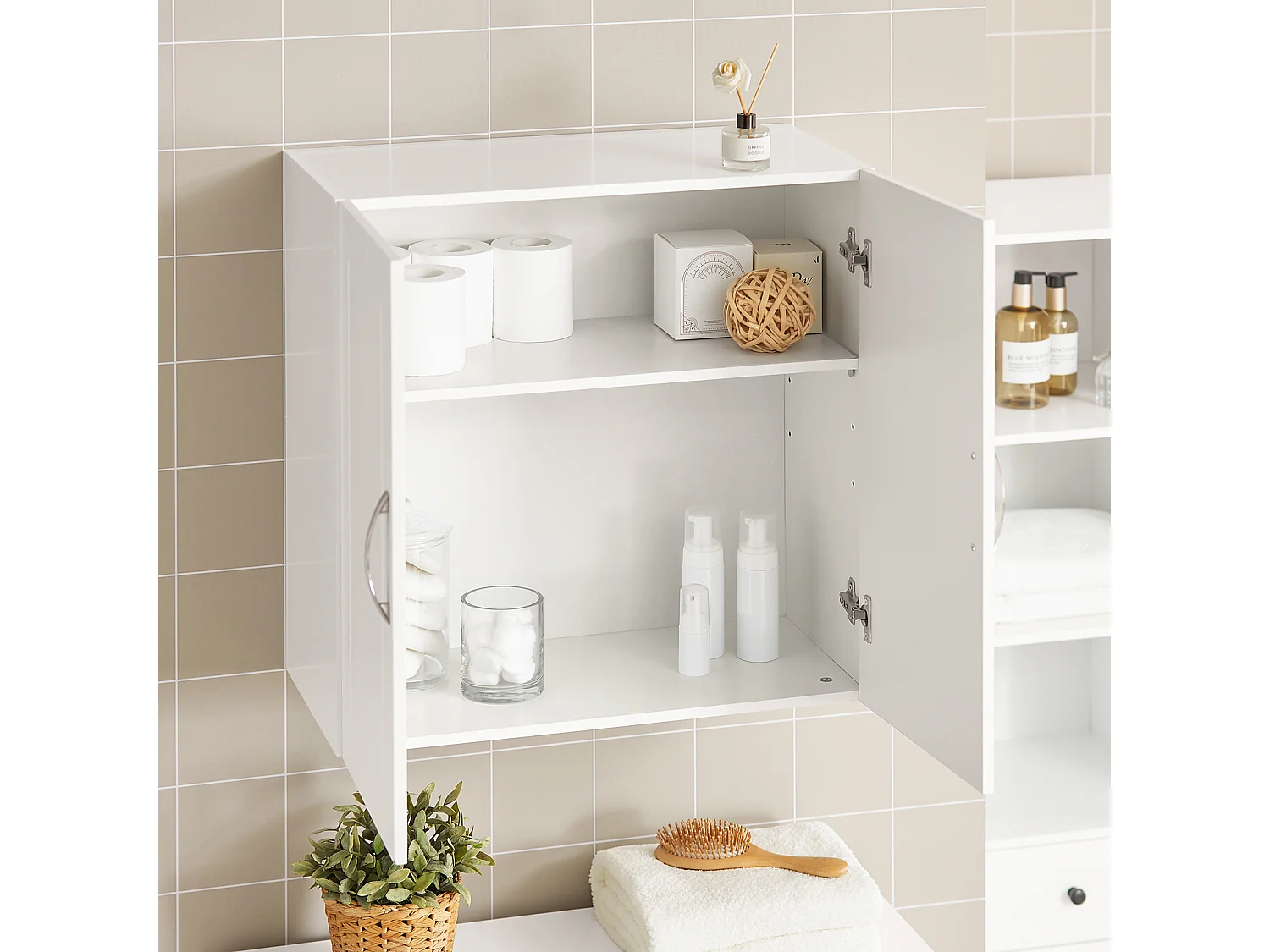 SoBuy FRG231-W Badkamerkast Hangend - Medicijnkast - Cosmetica - badkamerkast hangend