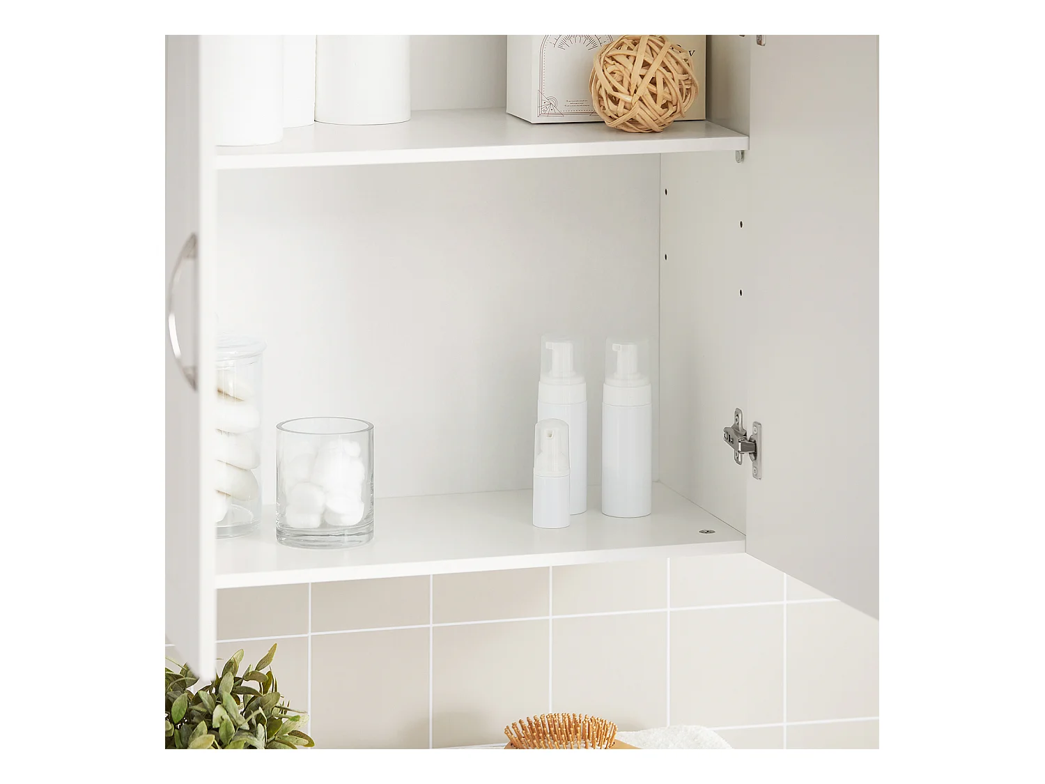 Salle de Bain Suspendue Placard Commode Murale – 2 Portes - Blanc, FRG231-W