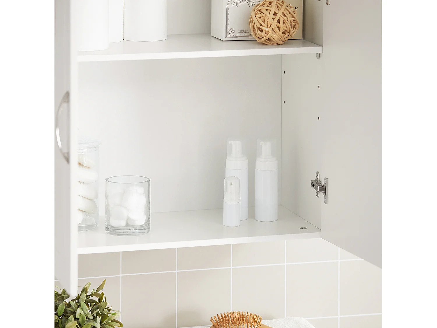 Salle de Bain Suspendue Placard Commode Murale – 2 Portes - Blanc, FRG231-W