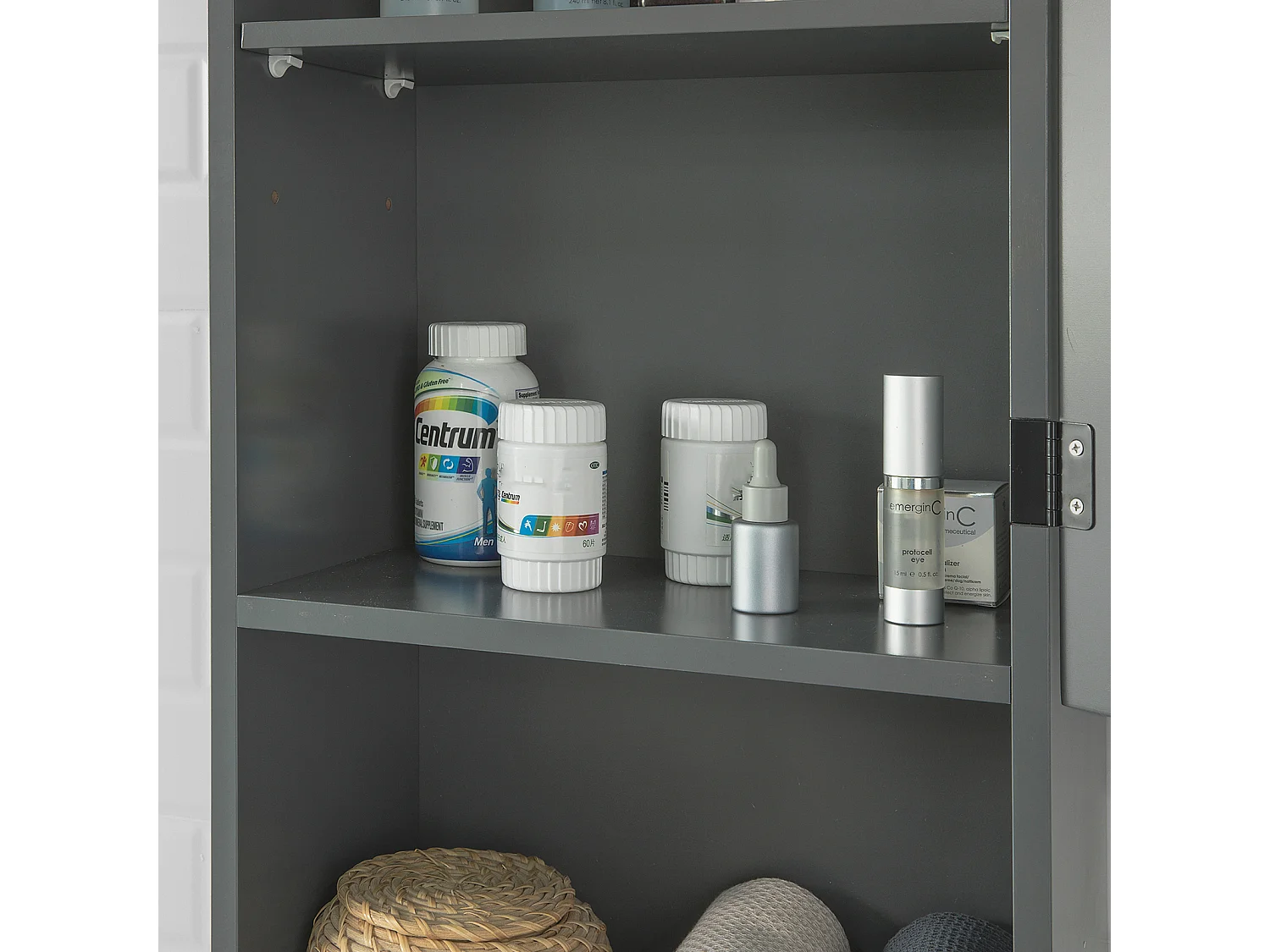 Meuble Haut Armoire Suspendue de Toilettes Placard Mural avec Porte et étagères,BZR25-DG