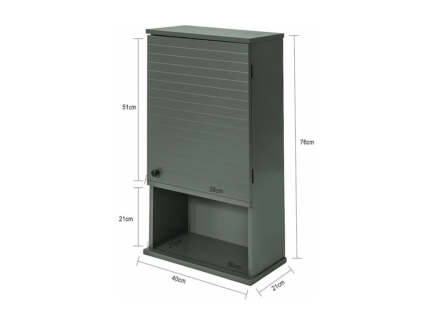 Meuble Haut Armoire Suspendue de Toilettes Placard Mural avec Porte et étagères,BZR25-DG