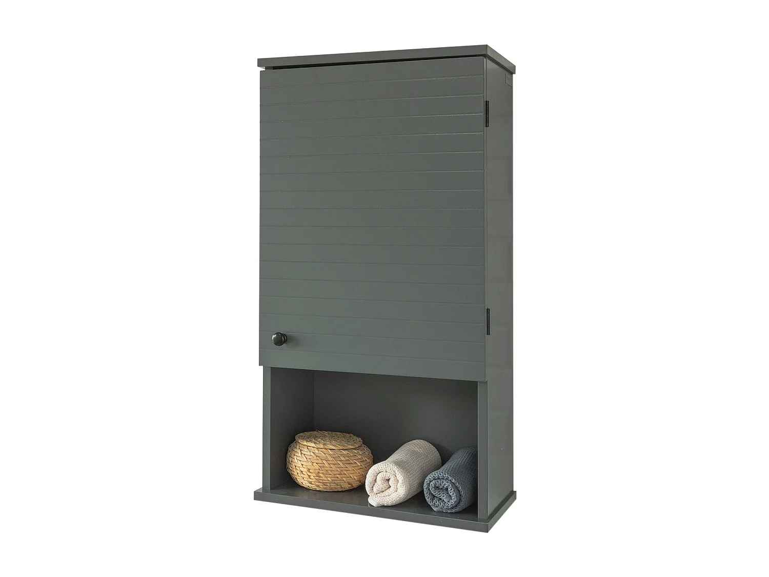 Meuble Haut Armoire Suspendue de Toilettes Placard Mural avec Porte et étagères,BZR25-DG
