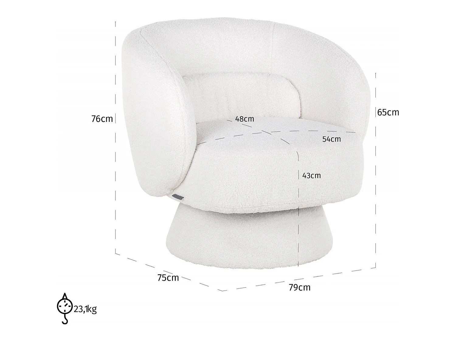 Fauteuil pivotant Senna Furry