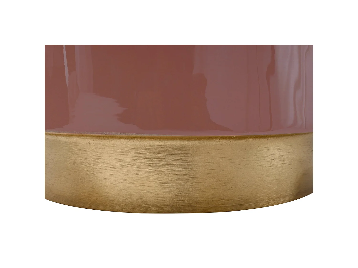 Table d'appoint design minimaliste rose et cuivre