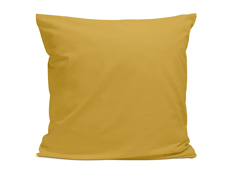 Taie d'oreiller 100% Percale de coton - Moutarde - 65x65cm