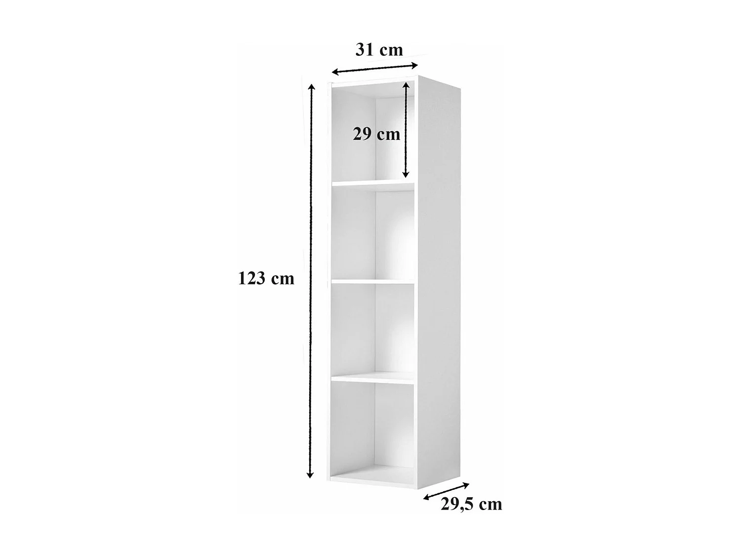 Mueble con 4 Compartimentos - L31 x H122 cm