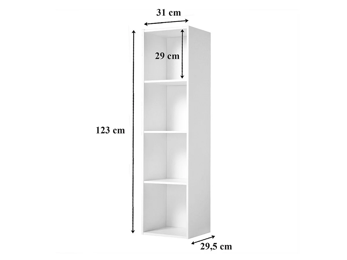 Mueble con 4 Compartimentos - L31 x H122 cm