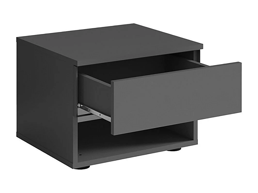 Criados-mudos, coleção NOFI. Conjunto de duas mesas de cabeceira na cor cinza.