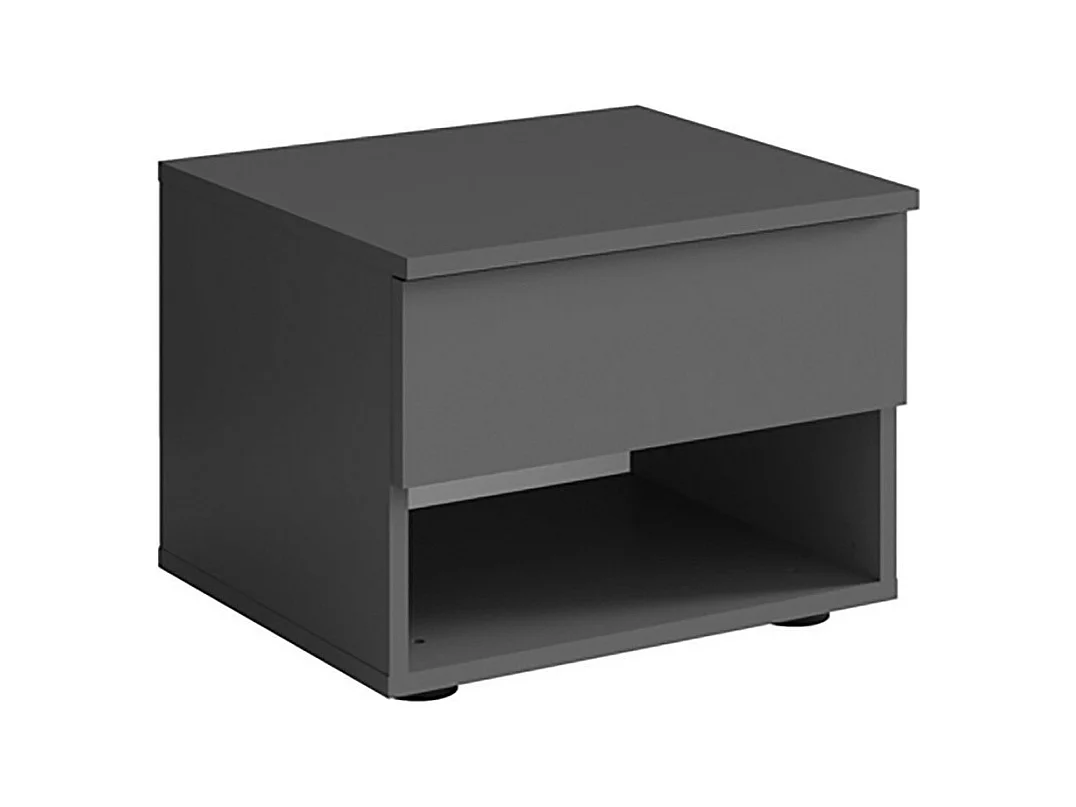 Lot de 2 chevets - 1 niche et 1 tiroir - gris graphite - Collection NOFI