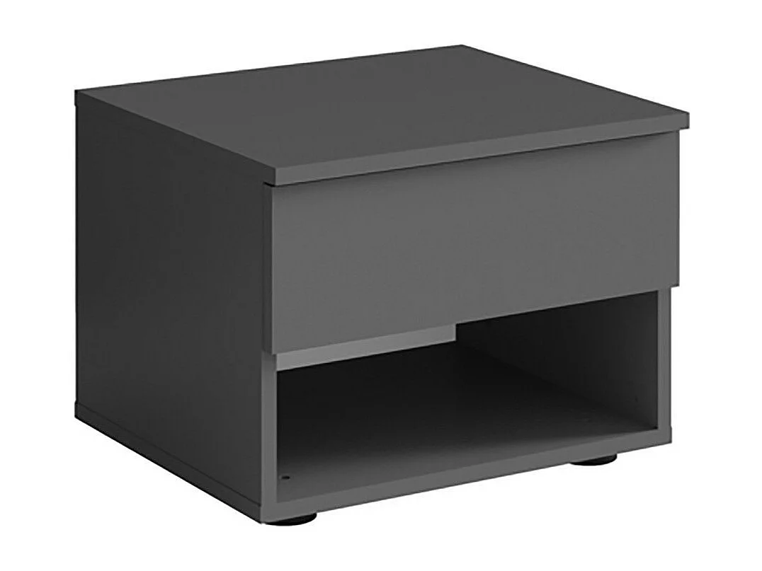 2er-Set Nachttische - 1 Fach und 1 Schublade - graphitgrau - Kollektion NOFI