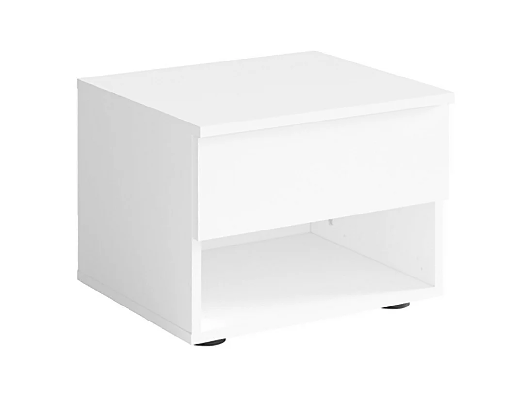 Lot de 2 chevets - 1 niche et 1 tiroir - blanc - Collection NOFI