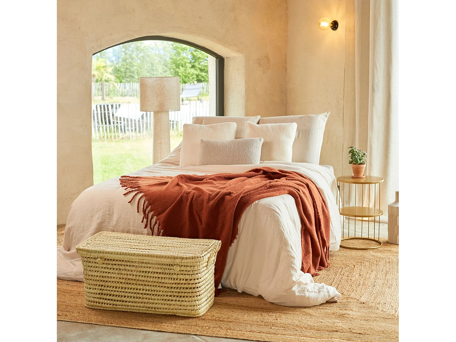 Taie d'Oreiller en Lin "Adorable" 50x70cm Blanc