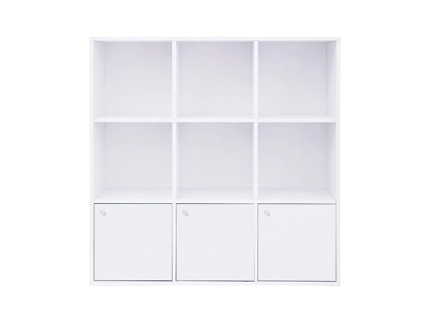 Meuble de Rangement Blanc 9 Cases avec 3 Portes - L97,5 cm