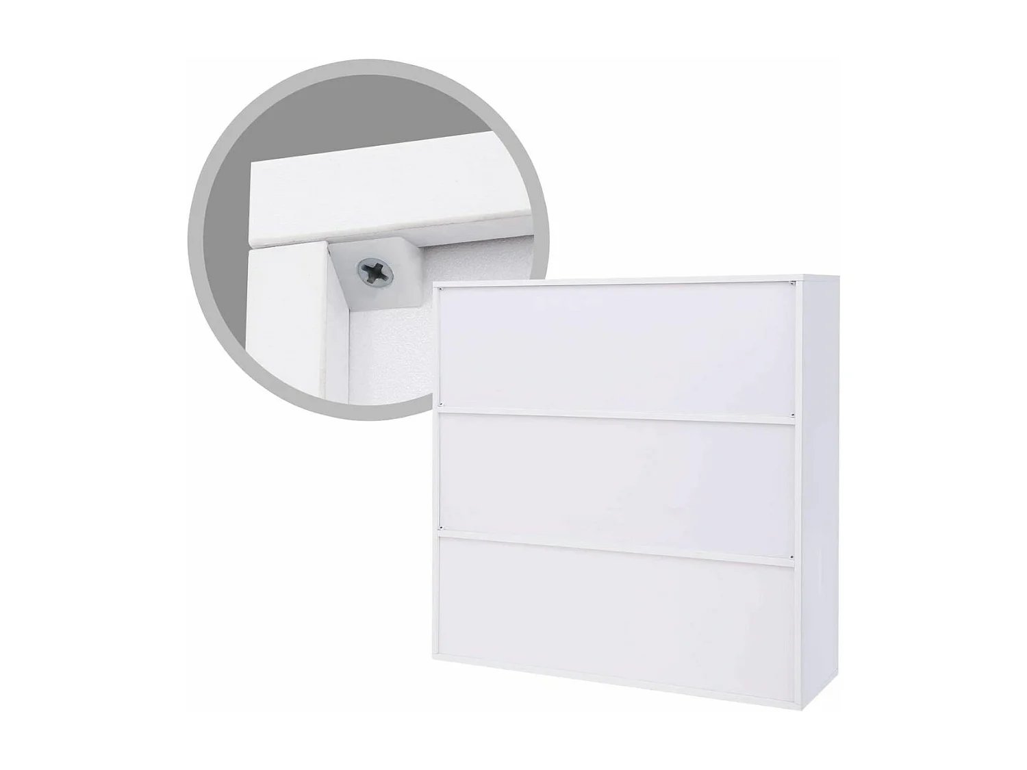 Meuble de Rangement Blanc 9 Cases avec 3 Portes - L97,5 cm