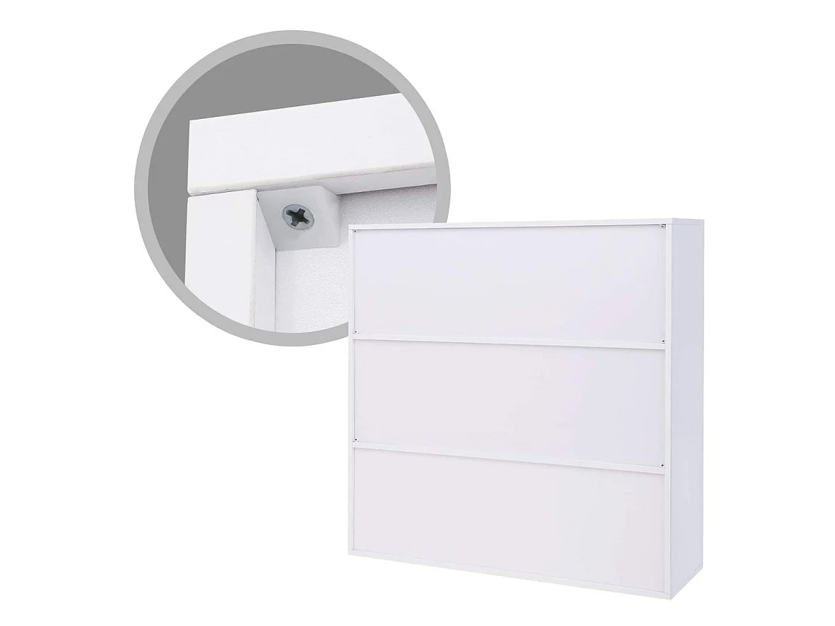 Móvel de Armazenamento Branco 9 Compartimentos com 3 Portas - L97,5 cm